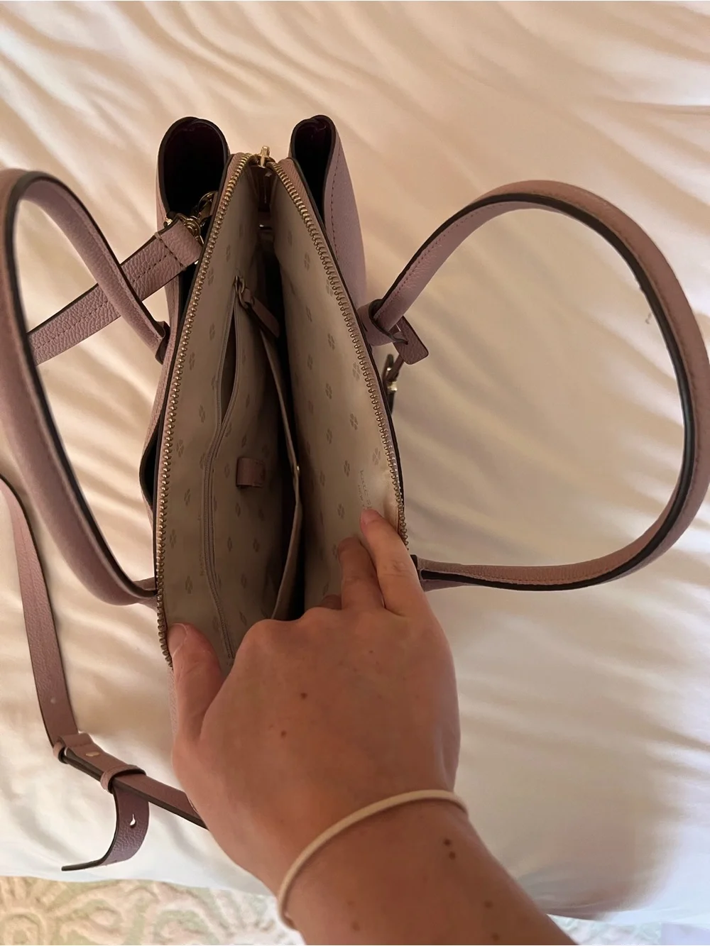 kate spade Dusty Pink Leather Satchel with Gold-Tone Hardware